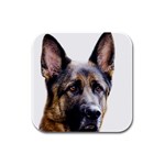 German Shepherd Dog Rubber Square Coaster (4 pack)