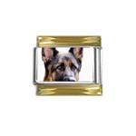 German Shepherd Dog Gold Trim Italian Charm (9mm)