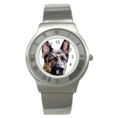 German Shepherd Dog Stainless Steel Watch from ArtsNow.com Front