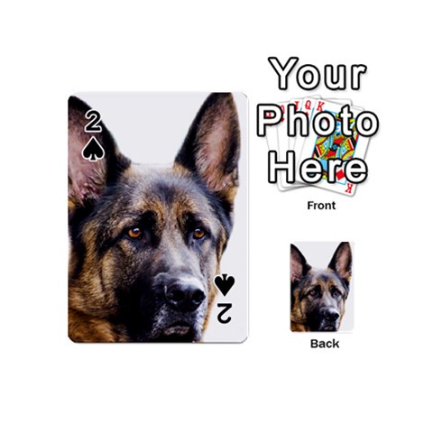German Shepherd Dog Playing Cards 54 (Mini) from ArtsNow.com Front - Spade2