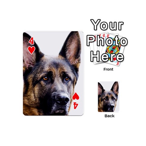 German Shepherd Dog Playing Cards 54 (Mini) from ArtsNow.com Front - Heart4