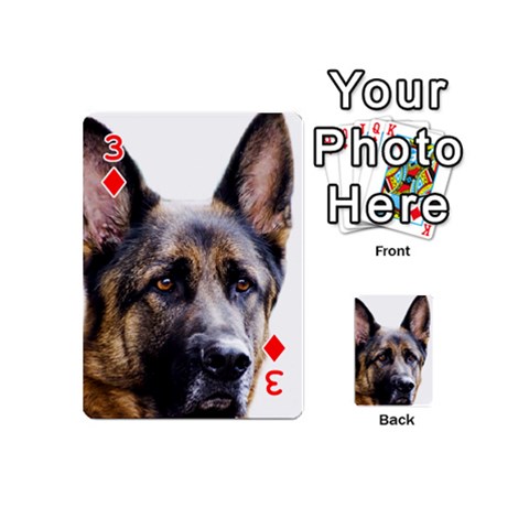 German Shepherd Dog Playing Cards 54 (Mini) from ArtsNow.com Front - Diamond3