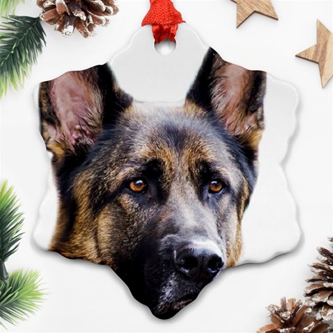 German Shepherd Dog Ornament (Snowflake) from ArtsNow.com Front