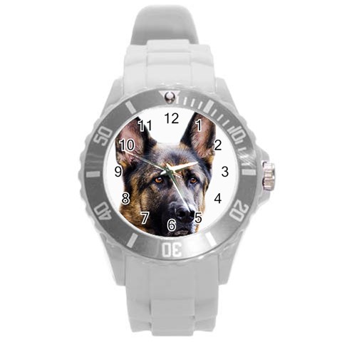 German Shepherd Dog Round Plastic Sport Watch (L) from ArtsNow.com Front