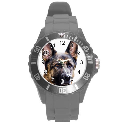 German Shepherd Dog Round Plastic Sport Watch (L) from ArtsNow.com Front
