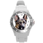 German Shepherd Dog Round Plastic Sport Watch (L)