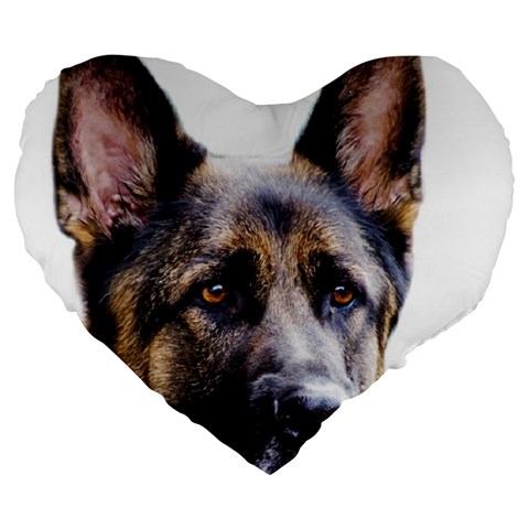German Shepherd Dog Large 19  Premium Heart Shape Cushion from ArtsNow.com Front