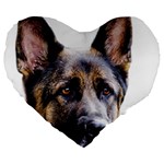 German Shepherd Dog Large 19  Premium Heart Shape Cushion