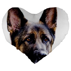 German Shepherd Dog Large 19  Premium Heart Shape Cushion from ArtsNow.com Back