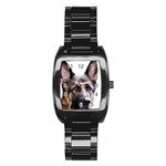 German Shepherd Dog Stainless Steel Barrel Watch