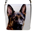 German Shepherd Dog Flap Closure Messenger Bag (L)