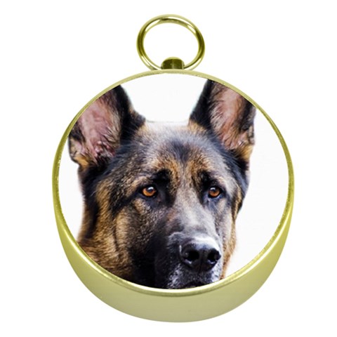 German Shepherd Dog Gold Compass from ArtsNow.com Front