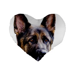German Shepherd Dog Standard 16  Premium Flano Heart Shape Cushion  from ArtsNow.com Front