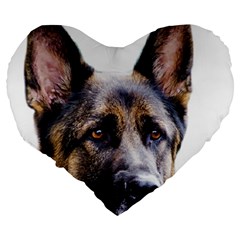 German Shepherd Dog Large 19  Premium Flano Heart Shape Cushion from ArtsNow.com Back