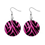 Pink Tiger Stripe 1  Button Earrings