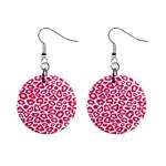 Pink Leapard Print 2 1  Button Earrings