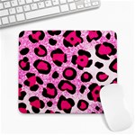 Pink Leopard Print 3 Large Mousepad