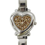 Leopard Print Heart Italian Charm Watch