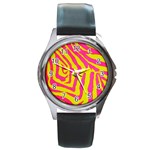 Zebra Pink 4 Round Metal Watch