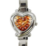 Tiger Print Heart Italian Charm Watch