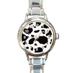 Cow Print 2 Round Italian Charm Watch