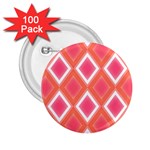 Rosy Harlequin Retro Pattern 2.25  Button (100 pack)