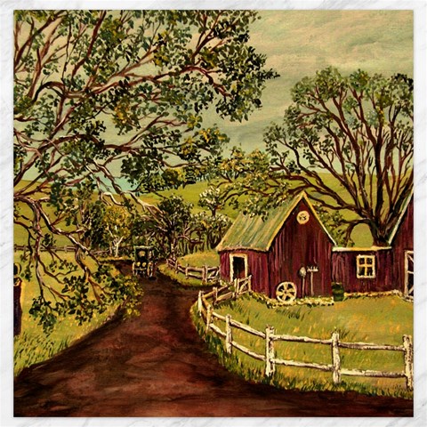 Old Red Barn By Ave Hurley 19 x19.27  Canvas - 1