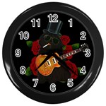 Puli dog - Slash  Wall Clocks (Black)