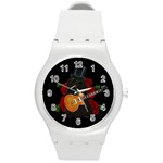 Puli dog - Slash  Round Plastic Sport Watch (M)