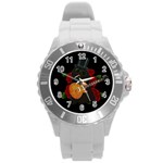 Puli dog - Slash  Round Plastic Sport Watch (L)