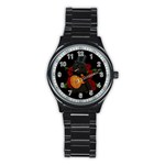 Puli dog - Slash  Stainless Steel Round Watch