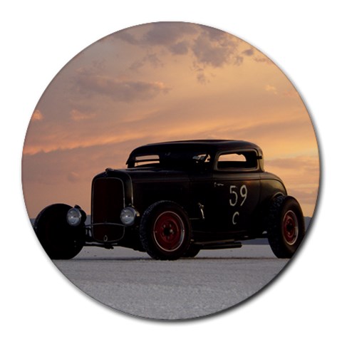 Hot Rod D1 Round Mousepad from ArtsNow.com Front
