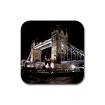 London Bridge Night Rubber Square Coaster (4 pack)