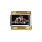 London Bridge Night Gold Trim Italian Charm (9mm)