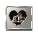 London Bridge Night Mega Link Heart Italian Charm (18mm)