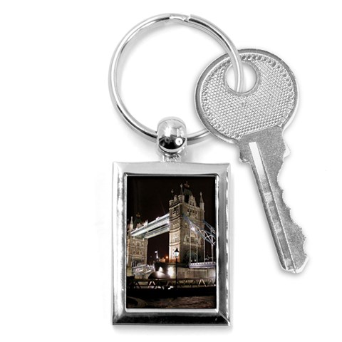 London Bridge Night Key Chain (Rectangle) from ArtsNow.com Front