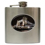 London Bridge Night Hip Flask (6 oz)