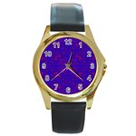 Purple Pilick2 Round Gold Metal Watch