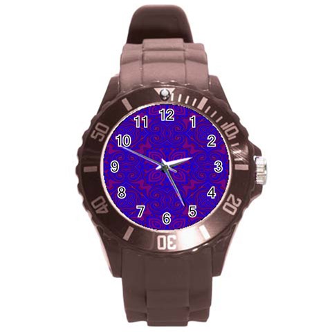 Purple Pilick2 Round Plastic Sport Watch (L) from ArtsNow.com Front
