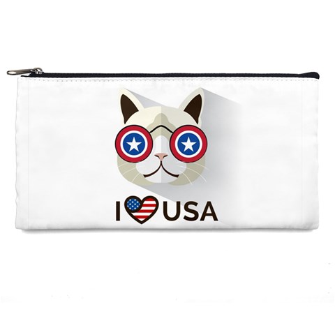 Cat_i_love_usa Pencil Case from ArtsNow.com Front