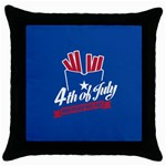 USA fries 4july Black Throw Pillow Case