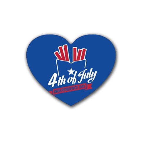 USA fries 4july Drink Coasters 4 Pack (Heart)  from ArtsNow.com Front