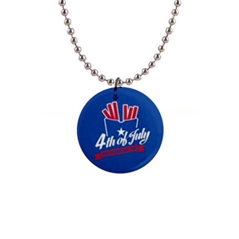 USA fries 4july Button Necklace from ArtsNow.com Front