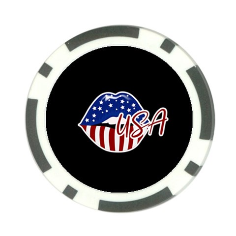 USA Lips 4july Poker Chip from ArtsNow.com Front