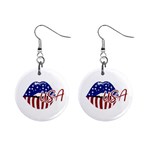 USA Lips 4july Mini Button Earrings