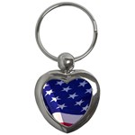 Stars and Stripes Flag X3 Key Chain (Heart)