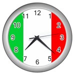 Italian Flag Wall Clock (Silver)