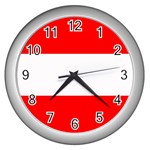 Austrian Flag Wall Clock (Silver)