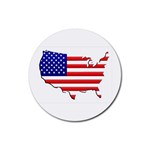 American Map Flag Rubber Round Coaster (4 pack)