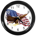 American Eagle Flag Wall Clock (Black)